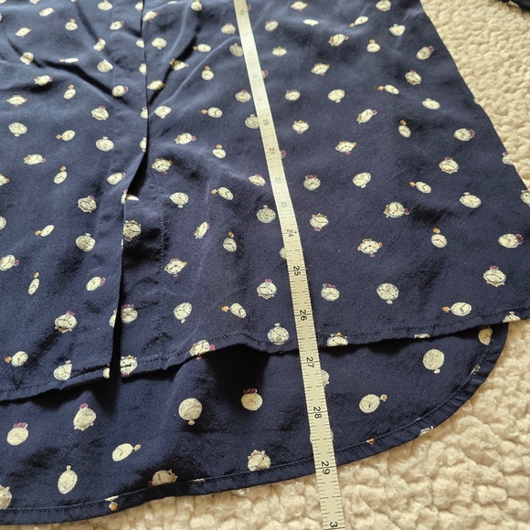 J. Crew Silk Blouse with Clock Print Size 10 - Picture 12 of 12